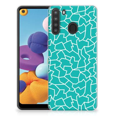 Samsung Galaxy A21 | Hoesje maken | Cracks Blue Samsung Galaxy A21 | Hoesje maken | Cracks Blue