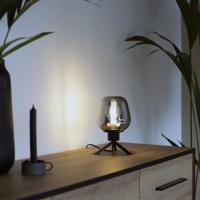 Steinhauer Glazen tafellampReflexion 14cm zwart met smoke glas - 2683ZW - thumbnail