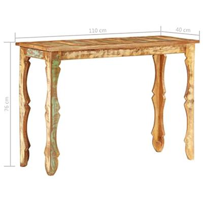 VidaXL Wandtafel 110x40x76 cm massief gerecycled hout