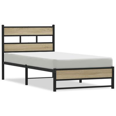 Bedframe zonder matras metaal sonoma eikenkleurig 180x200 cm