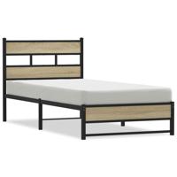 Bedframe zonder matras metaal sonoma eikenkleurig 100x190 cm - thumbnail