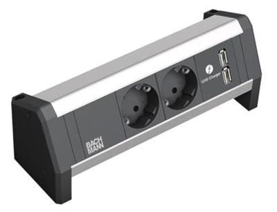 BACHMANN DESK 2x Geaard stopcontact 1x USB Oplader BACHMANN DESK 2x Geaard stopcontact 1x USB Oplader
