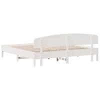 Bedframe zonder matras massief grenenhout wit 200x200 cm - thumbnail