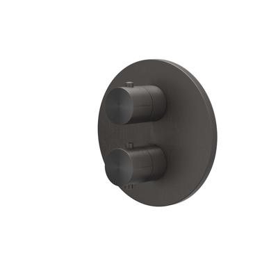 Afbouwdeel IVY Concord Inbouwthermostaat 2-weg Met Rond Rozet RVS316 Geborsteld Carbon Black PVD Afbouwdeel IVY Concord Inbouwthermostaat 2-weg Met Rond Rozet RVS316 Geborsteld Carbon Black PVD