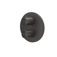 Afbouwdeel IVY Concord Inbouwthermostaat 2-weg Met Rond Rozet RVS316 Geborsteld Carbon Black PVD IVY - thumbnail