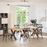 Eettafelpoten 3 st X-vormig 90x(72-73) cm staal naturel - thumbnail