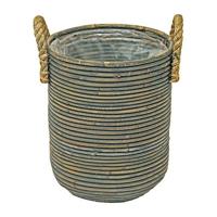 Planter Stripe Black - diameter 23x30 cm Van der Leeden - Van der leeden - thumbnail