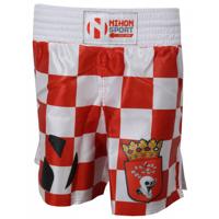 Nihon Kickboks Broek Helmond Heren Rood/wit Maat S - thumbnail