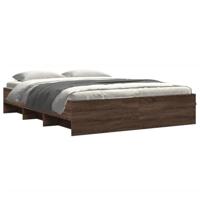Bedframe zonder matras bewerkt hout bruin eikenkleur 160x200 cm - thumbnail