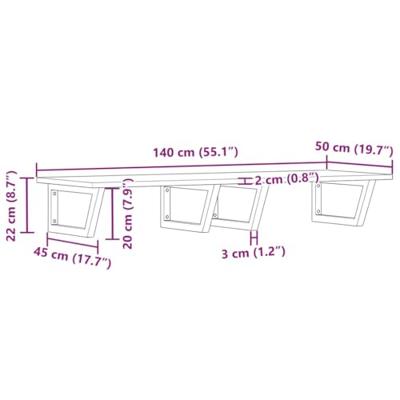 Badkamer wandschap staal en massief acaciahout