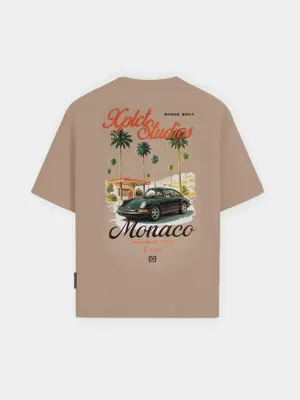 XPLCT Monaco T-Shirt Heren Lichtbruin - Maat L - Kleur: Lichtbruin | Soccerfanshop