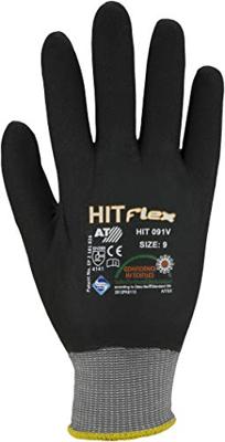 Asatex Handschoen | maat 9 zwart/grijs | 98 % polyamide/2 % elastan met nitrilsch | EN 388 PSA-categorie II | 12 paar - HIT091V/9 - HIT091V/9