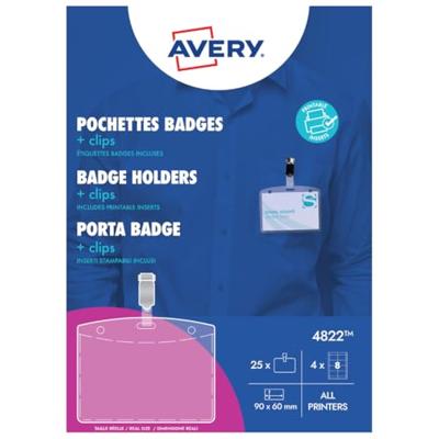 Avery-Zweckform 4822 Naamplaatje (b x h) 90 mm x 60 mm 25 stuk(s) Avery-Zweckform 4822 Naamplaatje (b x h) 90 mm x 60 mm 25 stuk(s)