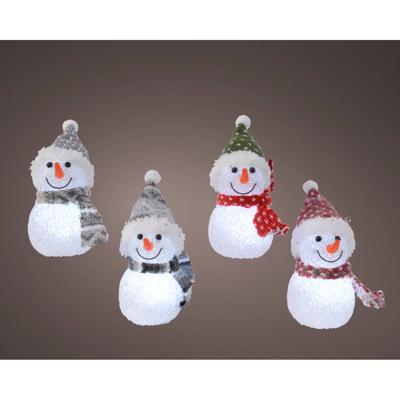 LED sneeuwpop BO d6h16 cm koel wit a4 kerstverlichting Lumineo - Lumineo