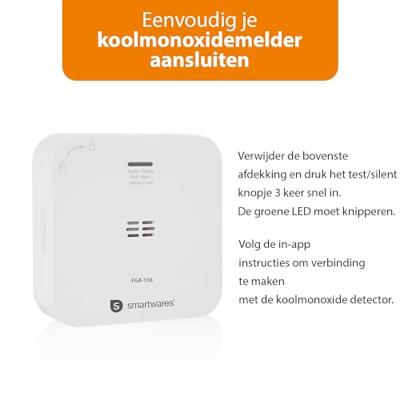 Smartwares FGA-13800 Koolmonoxidemelder Met app-besturing werkt op batterijen Detectie van Koolmonoxide - thumbnail