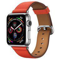 Classic lederen bandje - Oranje / bruin - Geschikt voor Apple Watch 44mm / 45mm / 46mm / 49mm - thumbnail