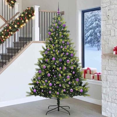 Kunstkerstboom met scharnier 300 LEDs Groen 240 cm PVC en PE