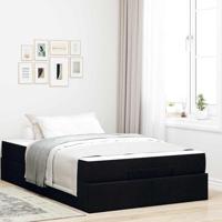 Bedframe met matras Zwart 120 x 190 cm Stof - thumbnail