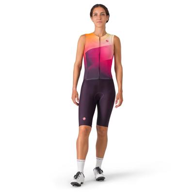 Castelli free sanremo 3 suit sleeveless oranje dames M