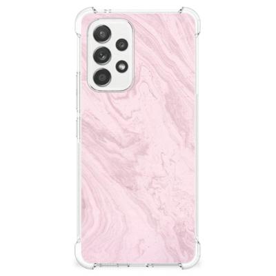 Samsung Galaxy A53 5G Anti-Shock Hoesje Marble Pink - Origineel Cadeau Vriendin Samsung Galaxy A53 5G Anti-Shock Hoesje Marble Pink - Origineel Cadeau Vriendin