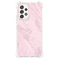 Samsung Galaxy A53 5G Anti-Shock Hoesje Marble Pink - Origineel Cadeau Vriendin - thumbnail