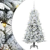 VidaXL Kunstmatige inklapbare kerstboom wit 150 cm pe en pvc - thumbnail