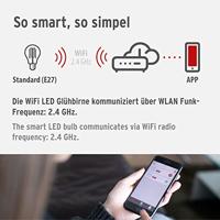 Brennenstuhl Wifi Led Lamp Standaard 4,9W, 490Lm E27 2200K - 1294870273 - thumbnail