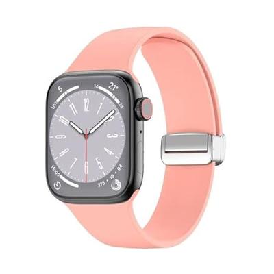 Siliconen bandje - Folding Buckle - Roze - Geschikt voor Apple Watch 44mm / 45mm / 46mm / 49mm