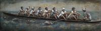 Schilderij - Metaalschilderij - Roeiteam, 180x60cm - thumbnail