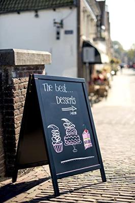 Securit stoepbord Woody zwart ft 55 x 85 cm