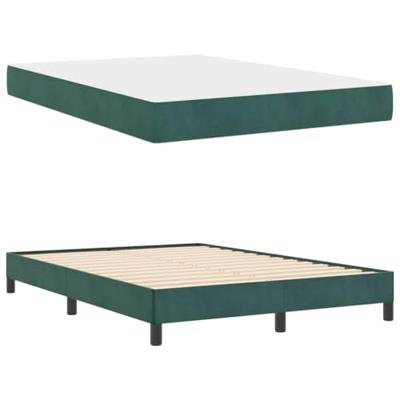 Boxspringbed met matras Donkergroen 140 x 190 cm Fluweel