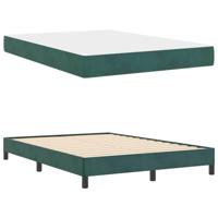 Boxspringbed met matras Donkergroen 140 x 190 cm Fluweel - thumbnail