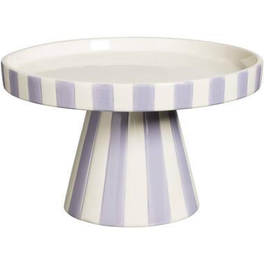 Taartplateau Streep - lila - 12xØ20 cm - Leen Bakker