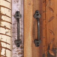 4-delige Badkamermeubelset massief hergebruikt hout - thumbnail