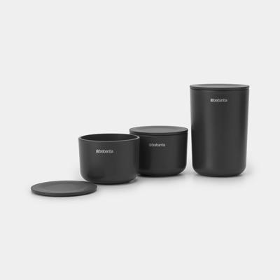 Brabantia opbergbakjes set van 3 dark grey