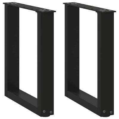 Salontafelpoten 2 st U-vormig 28x(42-43) cm staal zwart - thumbnail