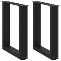 Salontafelpoten 2 st U-vormig 28x(42-43) cm staal zwart - thumbnail