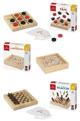 Dal Negro spellenset hout/karton blank 8 delig Dal Negro spellenset hout/karton blank 8 delig