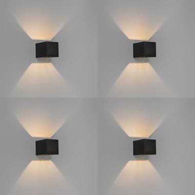 QAZQA Set van 4 smart wandlampen zwart 8 cm incl. Wifi G9 - Transfer QAZQA Set van 4 smart wandlampen zwart 8 cm incl. Wifi G9 - Transfer