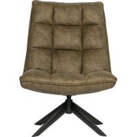 WOOOD Draaifauteuil 'Jouke' PU leder, kleur Groen - thumbnail