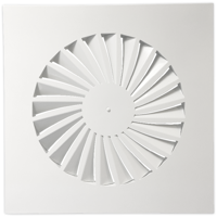 Wervelrooster Voor Inleg Systeemplafond 595 X 595mm - Rond Ø 443mm - Luchtafvoer En Toevoer - Staal - Ral9010 - thumbnail