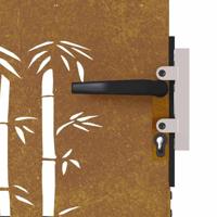 Poort 85x100 cm bamboe-ontwerp cortenstaal - thumbnail