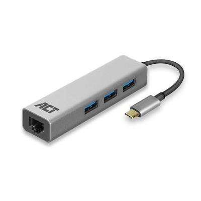ACT USB-C hub 3.0, 3x USB-A, Gigabit ethernet ACT USB-C hub 3.0, 3x USB-A, Gigabit ethernet
