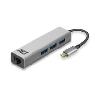ACT USB-C hub 3.0, 3x USB-A, Gigabit ethernet - thumbnail