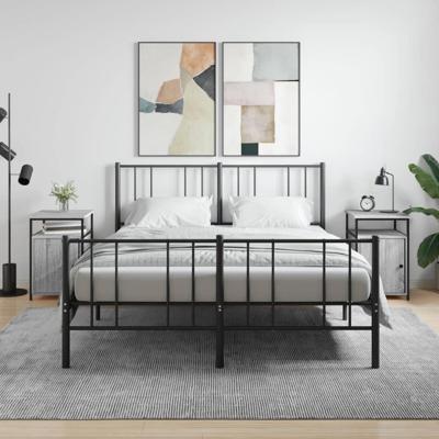 Nachtkastjes 2 st 40x42x60 cm bewerkt hout grijs sonoma eiken Nachtkastjes 2 st 40x42x60 cm bewerkt hout grijs sonoma eiken