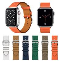 Lederen bandje - Licht Bruin - Geschikt voor Apple Watch 44mm / 45mm / 46mm / 49mm - thumbnail
