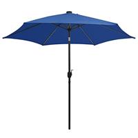 Parasol met LED-verlichting en aluminium paal 300 cm azuurblauw - thumbnail