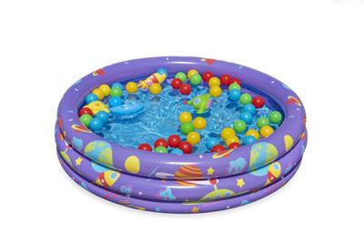 Bestway Opblaasbaar Kinderzwembad 3 Ringen met Ballen 102x25 cm +2 Jaar Binnen en Tuin 52466 - thumbnail