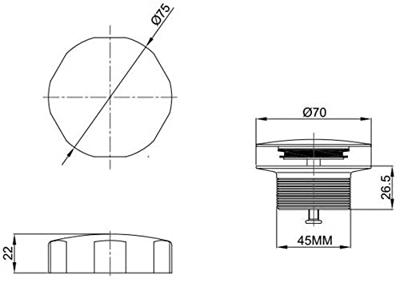 Saqu Base afbouwdeel voor badafvoercombinatie gun metal