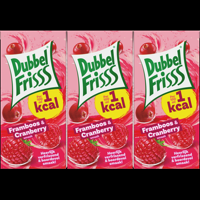 DubbelFrisss 1Kcal Framboos Cranberry 6pack 0,2L bij Jumbo - thumbnail